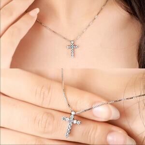 Trendy Cubic Zirconia Crystal Cross Pendant